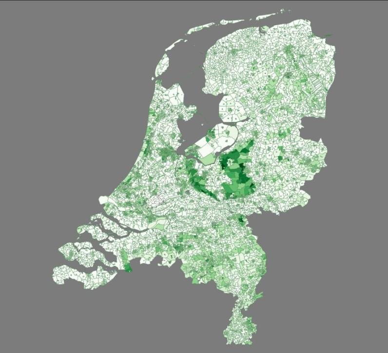 De Groene Schaduwkaart voor Nederland. © Cobra Groeninzicht