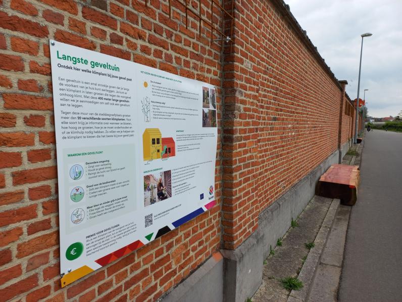 De langste geveltuin van Vlaanderen is nog maar net aangeplant. Over enkele jaren heeft de Stadsbegraafplaats een groene muur. © Stad Leuven