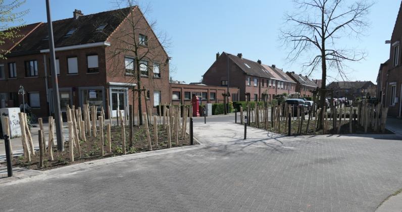 Het net aangelegde Groene Hoekje ter hoogte van de Taeymanslaan. © provincie Antwerpen