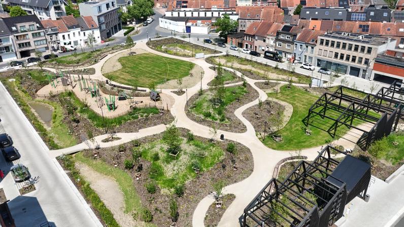 Dronebeeld Moermanpark © Stad Roeselare