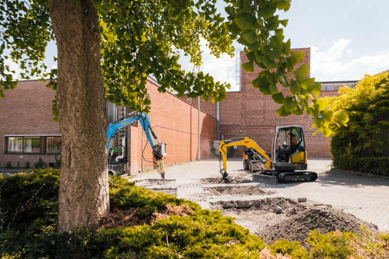 Proefvakken ontharding op de Fluviussite © Stad Gent 
