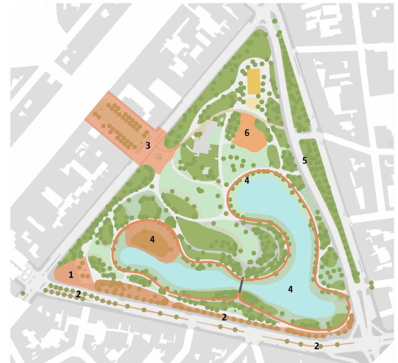 Het herwaarderingsplan voor het Antwerpse Stadspark © Stad Antwerpen