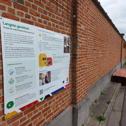 De langste geveltuin van Vlaanderen is nog maar net aangeplant. Over enkele jaren heeft de Stadsbegraafplaats een groene muur. © Stad Leuven