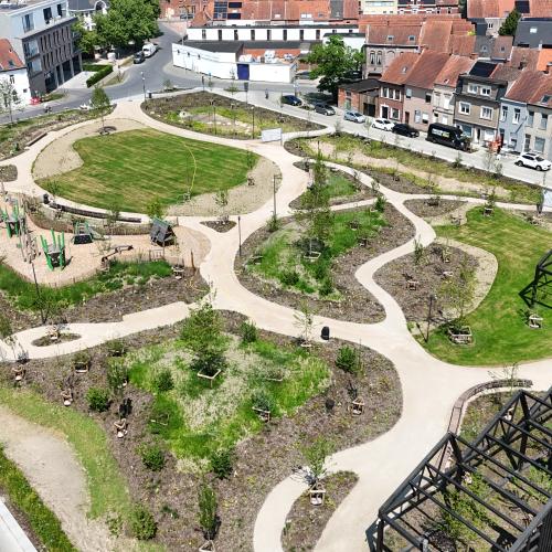 Dronebeeld Moermanpark © Stad Roeselare