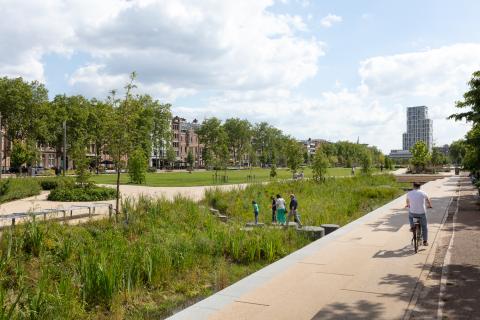 Het Zuidpark vereist een intensief groenonderhoud. Een raamcontract maakt het mogelijk om het onderhoud bij oplevering zonder zorgen over te dragen aan de stedelijke groendienst. © Isabelle Pateer