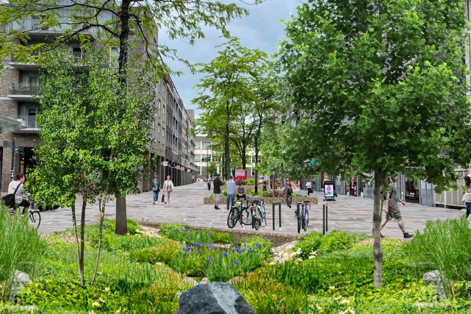 Een toekomstbeeld van het Genkse Stadsbos © Stad Genk 