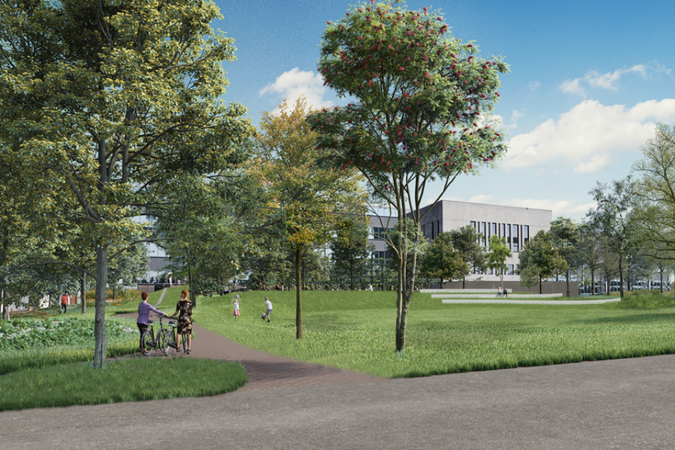 Visualisatie Conservatoriumplein © ARCADIS / Stad Kortrijk