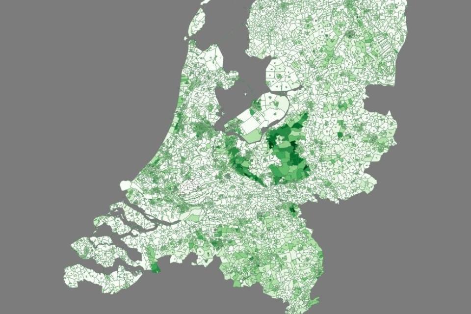 De Groene Schaduwkaart voor Nederland. © Cobra Groeninzicht