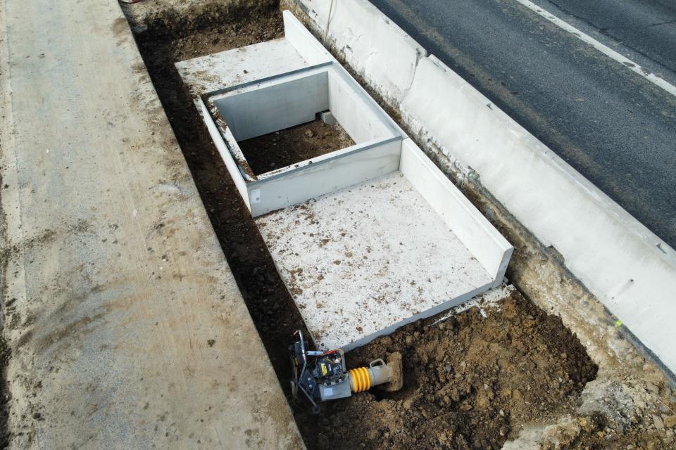 Installatie van de boombunkers. © Ebema