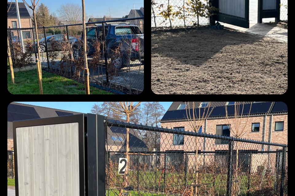 Omheining, poorten, beplanting, gazon, verhardingen,...