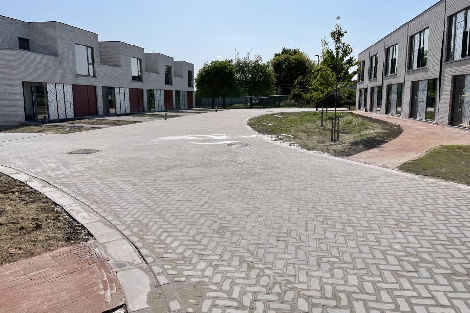 Klinkers in een verkaveling