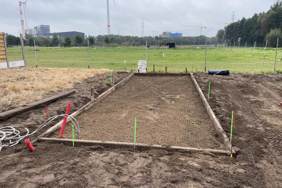 Betonplaat tuinhuis Ertvelde