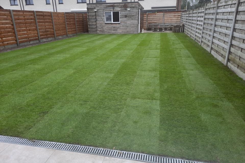 Net gelegde grasmatten