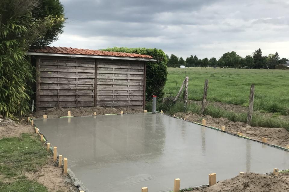 Aanleg betonnen plateau