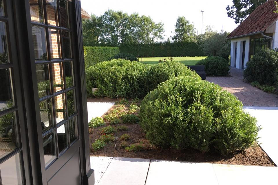 Volledige aanleg en onderhoud in deze tuin.