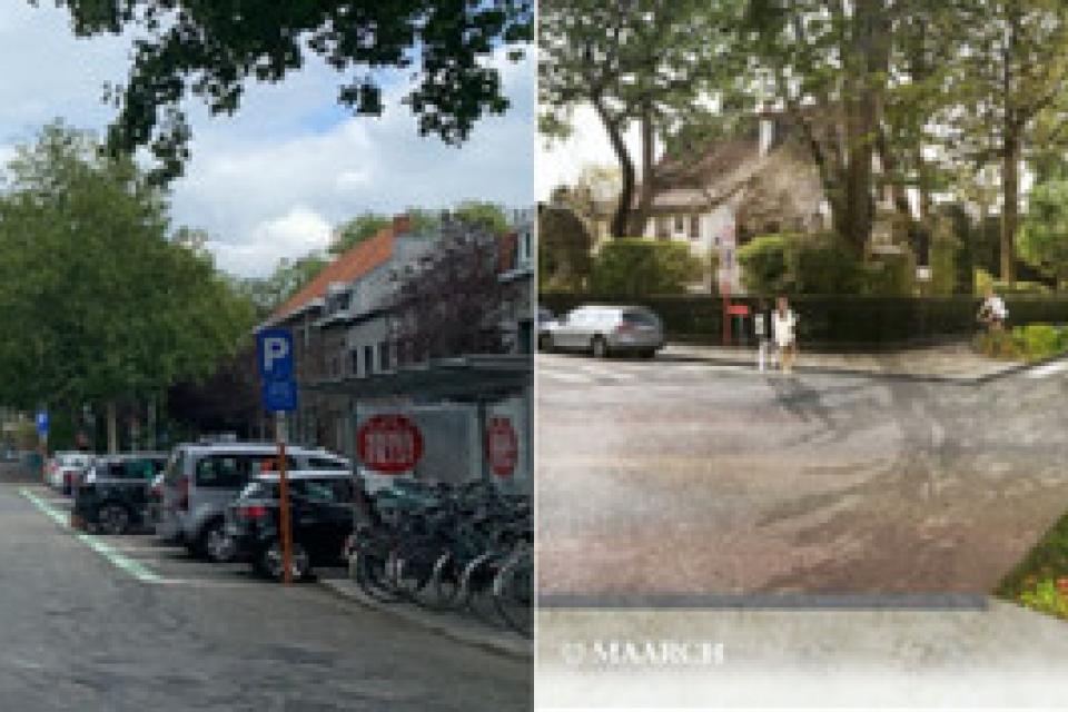 Kortrijk / Ontharding parking Groeningelaan