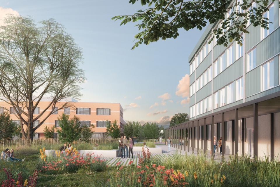 GO! STrEaM Campus Groot Schijn in Deurne: scholenkamer in het park